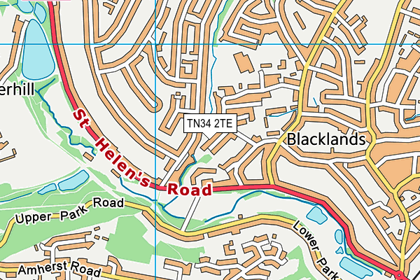 TN34 2TE map - OS VectorMap District (Ordnance Survey)