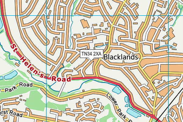 TN34 2XA map - OS VectorMap District (Ordnance Survey)