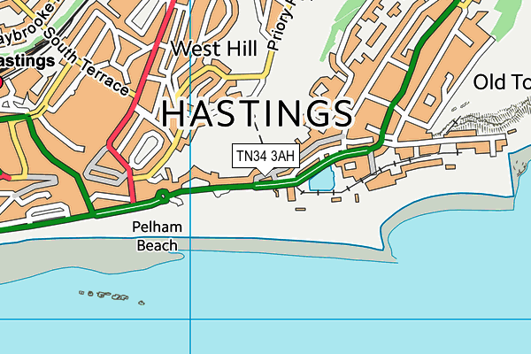 TN34 3AH map - OS VectorMap District (Ordnance Survey)