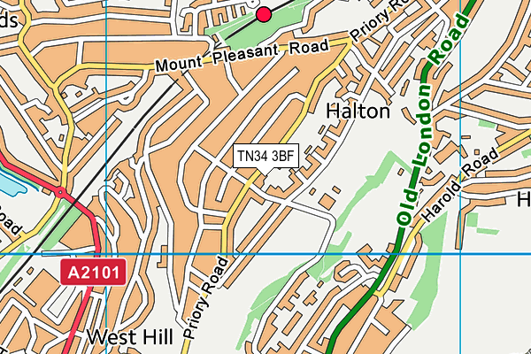 TN34 3BF map - OS VectorMap District (Ordnance Survey)