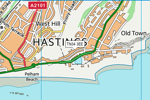 TN34 3EE map - OS VectorMap District (Ordnance Survey)