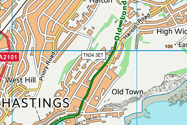 TN34 3ET map - OS VectorMap District (Ordnance Survey)