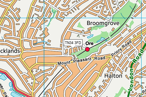 TN34 3FD map - OS VectorMap District (Ordnance Survey)
