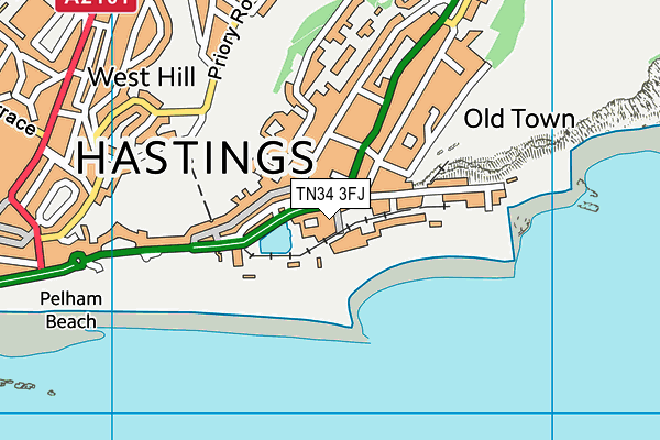 TN34 3FJ map - OS VectorMap District (Ordnance Survey)