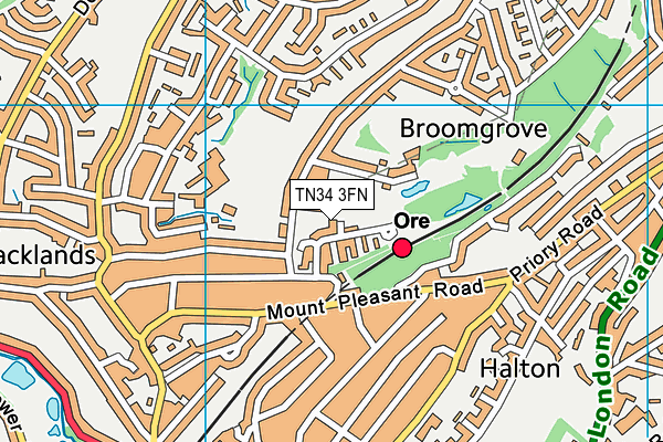 TN34 3FN map - OS VectorMap District (Ordnance Survey)