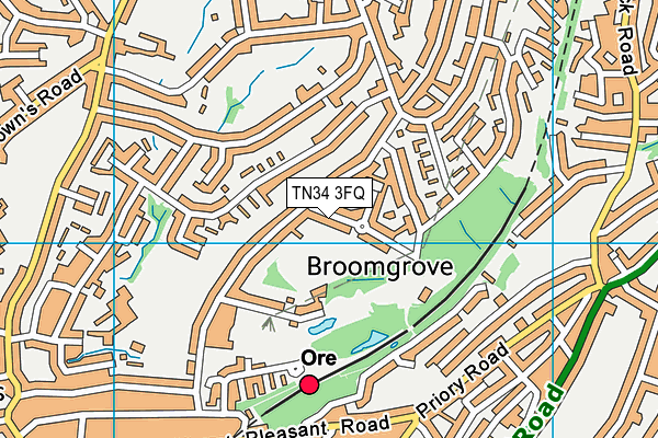 TN34 3FQ map - OS VectorMap District (Ordnance Survey)
