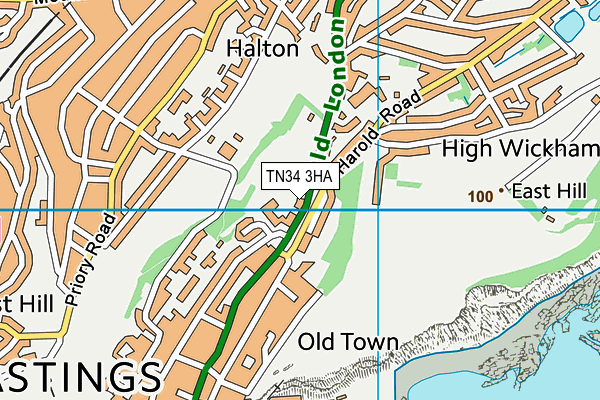 TN34 3HA map - OS VectorMap District (Ordnance Survey)