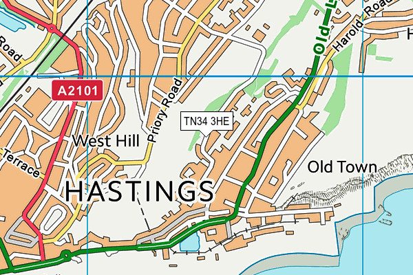 TN34 3HE map - OS VectorMap District (Ordnance Survey)