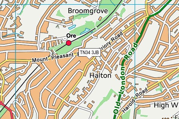 TN34 3JB map - OS VectorMap District (Ordnance Survey)