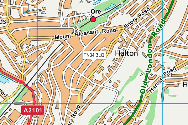 TN34 3LQ map - OS VectorMap District (Ordnance Survey)