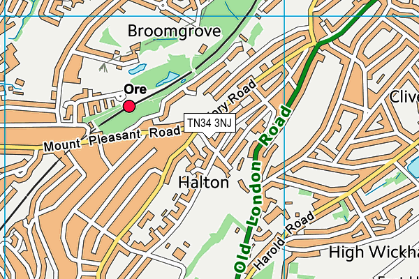 TN34 3NJ map - OS VectorMap District (Ordnance Survey)