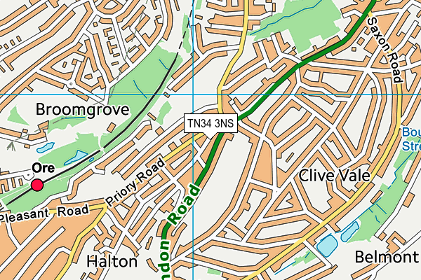 TN34 3NS map - OS VectorMap District (Ordnance Survey)