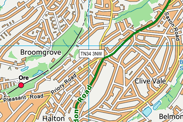 TN34 3NW map - OS VectorMap District (Ordnance Survey)