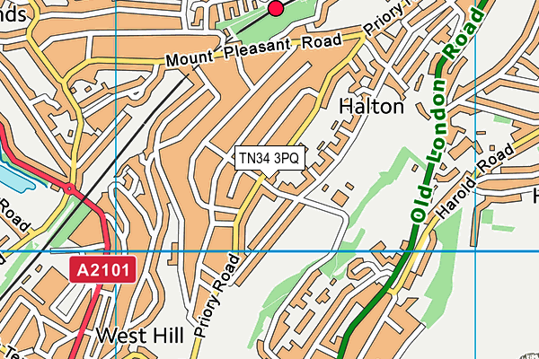 TN34 3PQ map - OS VectorMap District (Ordnance Survey)