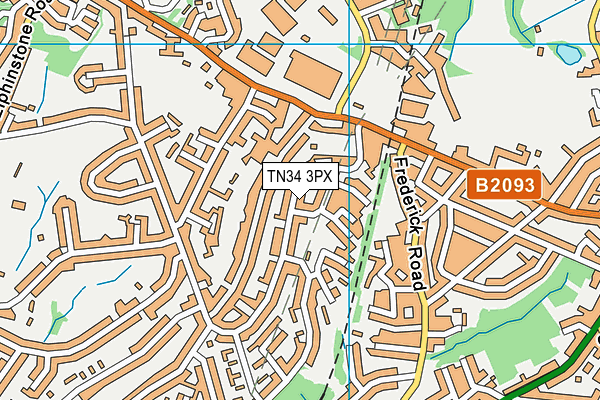 TN34 3PX map - OS VectorMap District (Ordnance Survey)