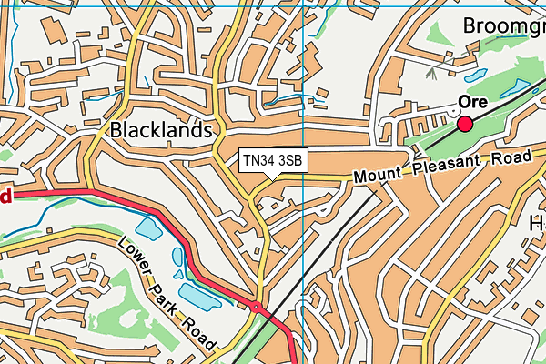 TN34 3SB map - OS VectorMap District (Ordnance Survey)