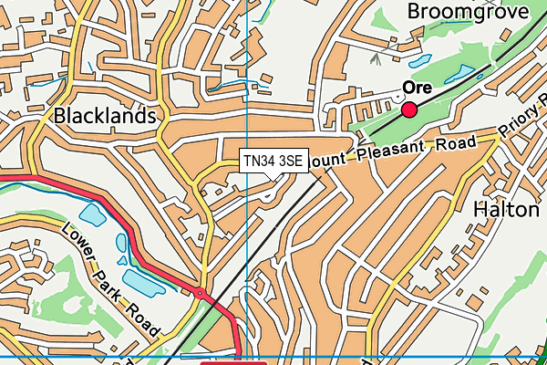 TN34 3SE map - OS VectorMap District (Ordnance Survey)