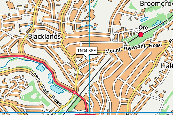 TN34 3SF map - OS VectorMap District (Ordnance Survey)