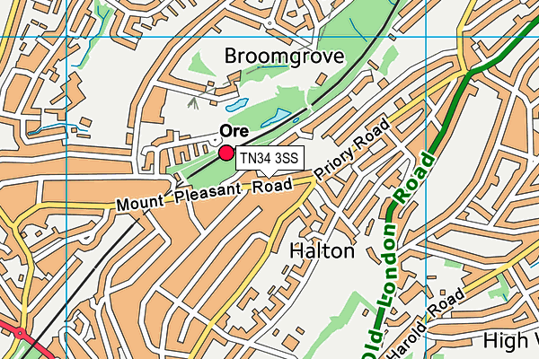 TN34 3SS map - OS VectorMap District (Ordnance Survey)