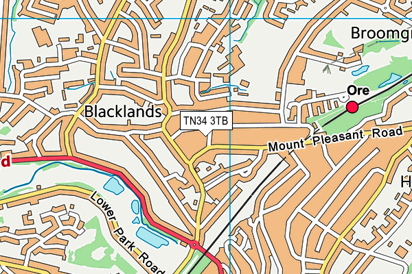 TN34 3TB map - OS VectorMap District (Ordnance Survey)