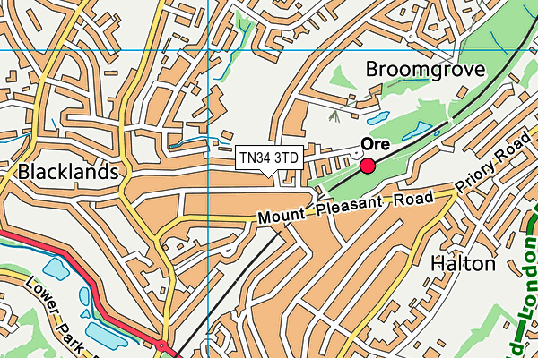 TN34 3TD map - OS VectorMap District (Ordnance Survey)
