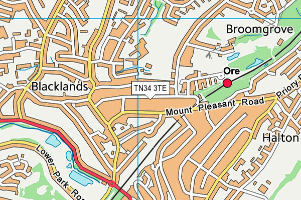 TN34 3TE map - OS VectorMap District (Ordnance Survey)