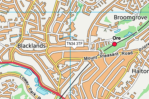 TN34 3TF map - OS VectorMap District (Ordnance Survey)