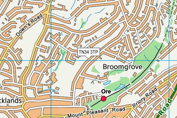 TN34 3TP map - OS VectorMap District (Ordnance Survey)