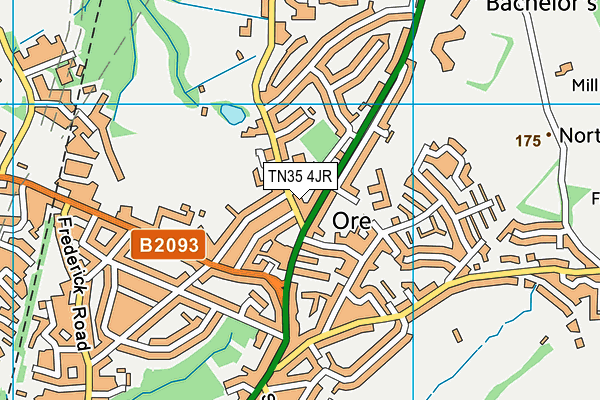 TN35 4JR map - OS VectorMap District (Ordnance Survey)
