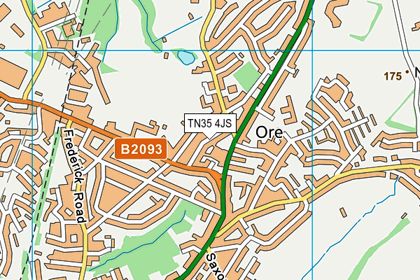 TN35 4JS map - OS VectorMap District (Ordnance Survey)