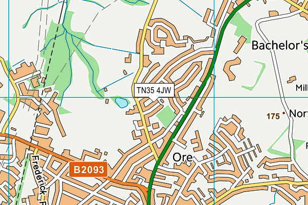 TN35 4JW map - OS VectorMap District (Ordnance Survey)