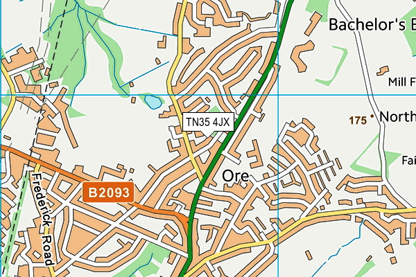 TN35 4JX map - OS VectorMap District (Ordnance Survey)