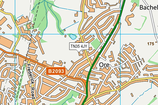 TN35 4JY map - OS VectorMap District (Ordnance Survey)