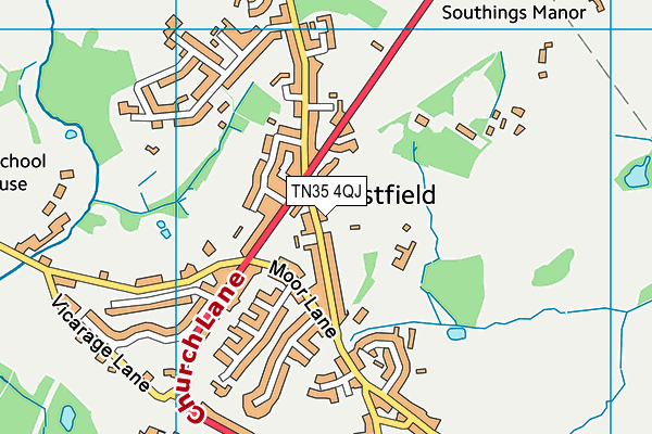 Westfield Community Hall map (TN35 4QJ) - OS VectorMap District (Ordnance Survey)