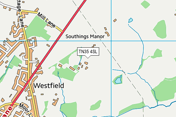 Westfield Cricket Club map (TN35 4SL) - OS VectorMap District (Ordnance Survey)