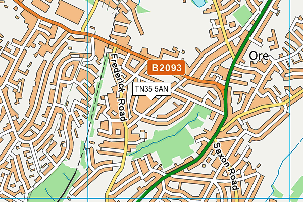 TN35 5AN map - OS VectorMap District (Ordnance Survey)