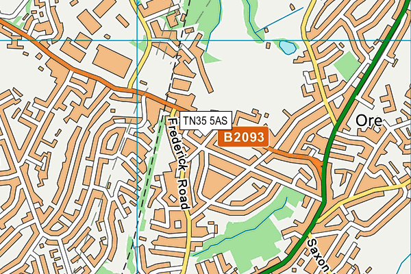TN35 5AS map - OS VectorMap District (Ordnance Survey)