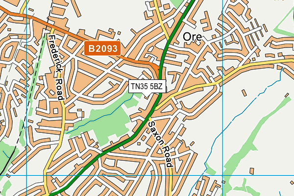 TN35 5BZ map - OS VectorMap District (Ordnance Survey)