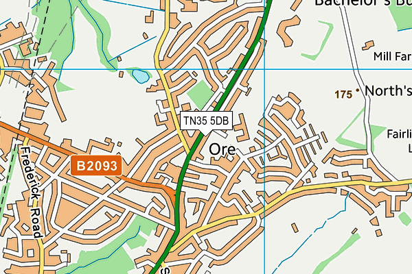 Ore Village Primary Academy map (TN35 5DB) - OS VectorMap District (Ordnance Survey)