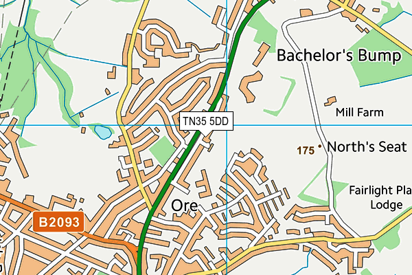 TN35 5DD map - OS VectorMap District (Ordnance Survey)