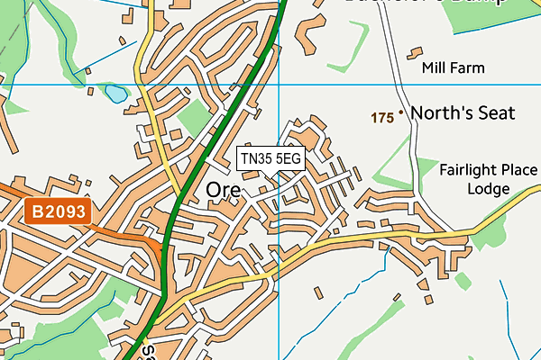 TN35 5EG map - OS VectorMap District (Ordnance Survey)