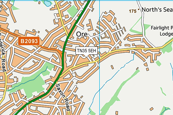 TN35 5EH map - OS VectorMap District (Ordnance Survey)