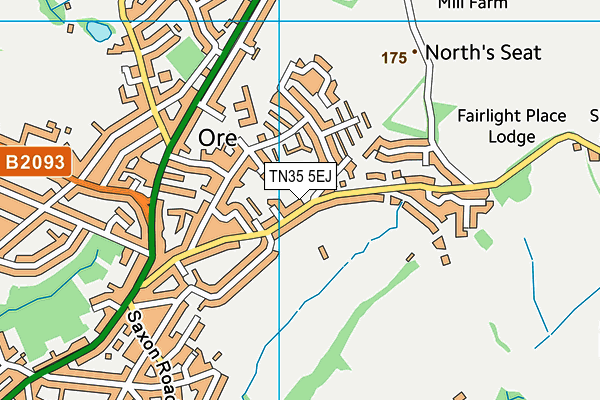 TN35 5EJ map - OS VectorMap District (Ordnance Survey)