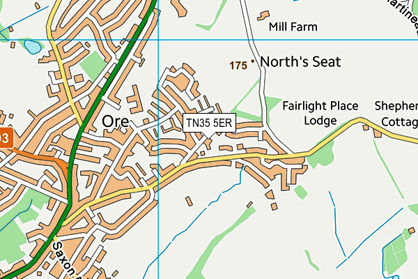 TN35 5ER map - OS VectorMap District (Ordnance Survey)