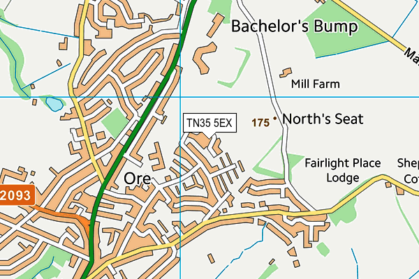 TN35 5EX map - OS VectorMap District (Ordnance Survey)