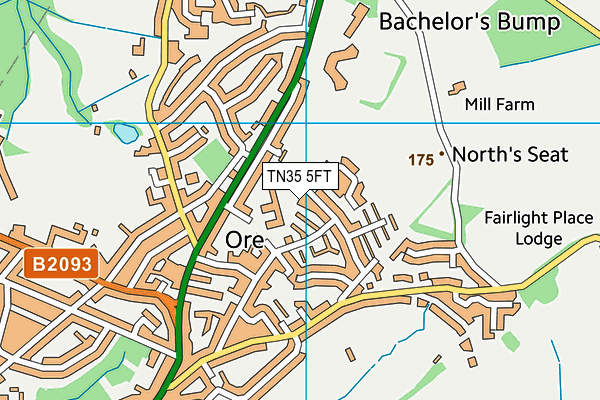 TN35 5FT map - OS VectorMap District (Ordnance Survey)