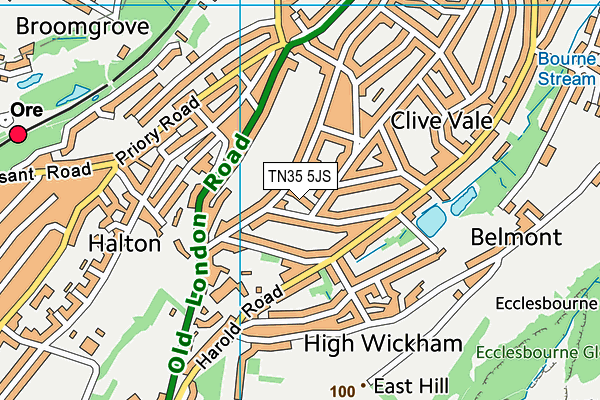 TN35 5JS map - OS VectorMap District (Ordnance Survey)