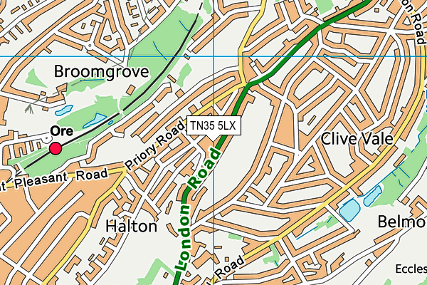 TN35 5LX map - OS VectorMap District (Ordnance Survey)