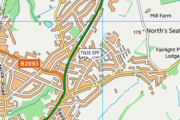 TN35 5PF map - OS VectorMap District (Ordnance Survey)