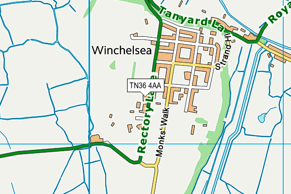 TN36 4AA map - OS VectorMap District (Ordnance Survey)